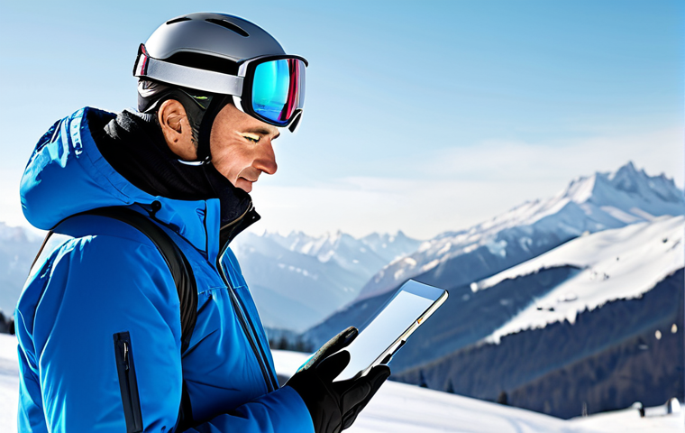 스키 강사의 리더십 스킬 개발 - "A ski instructor, smiling warmly, giving instructions to a group of beginner skiers on a gentle slo...