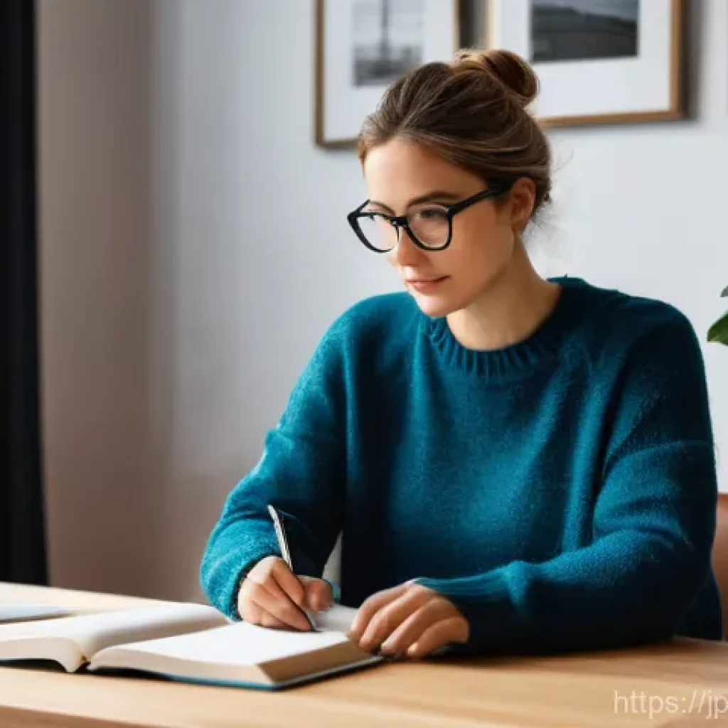 스키 강사의 업무와 학습 병행 사례 - **Prompt:** A focused female ski instructor, in her late 20s to early 30s, sits comfortably at a mod...