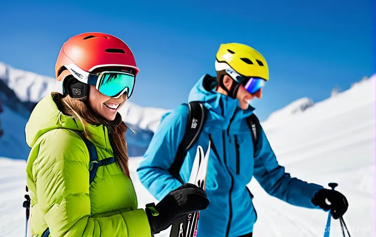 스키 강사의 고객 중심 강의 설계 - **Prompt:** A dynamic, wide-angle shot on a sun-drenched, pristine ski slope. A cheerful female ski ...
