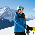 스키 강사의 가르치는 스타일 분석 - **Prompt:** A friendly and empathetic female ski instructor, wearing a warm and stylish ski jacket a...