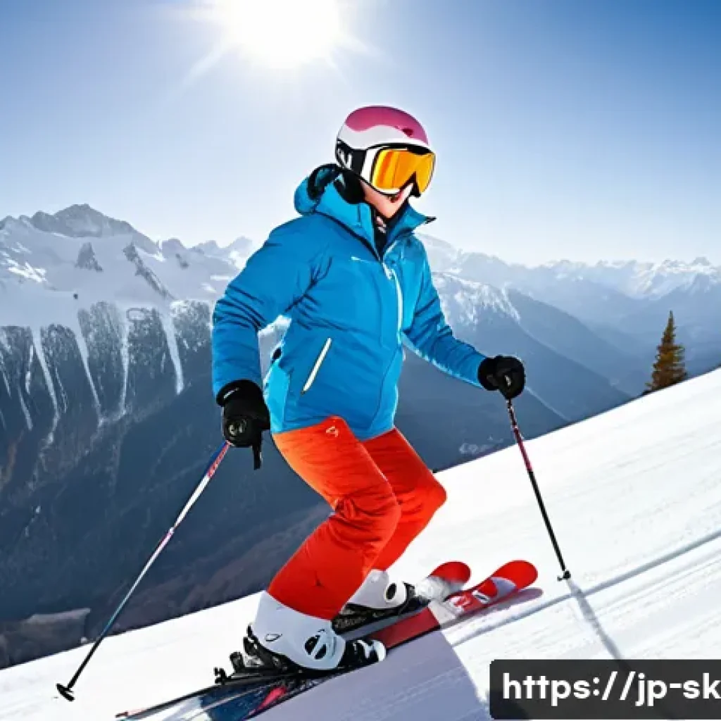 스키 강사의 강의 효과 분석 방법 - **Prompt:** A dynamic, wide-angle shot of a female ski instructor, in her early 30s, wearing a sleek...