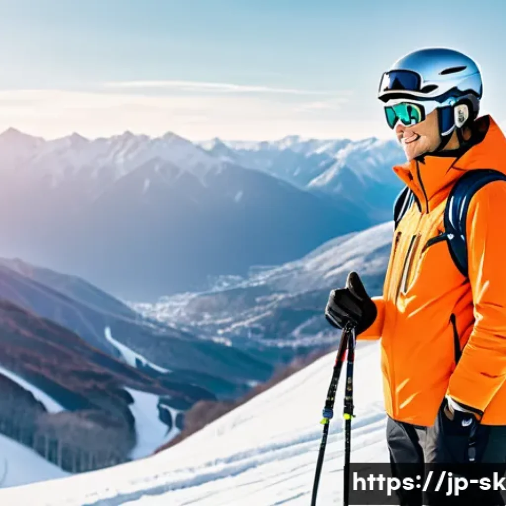 스키 강사의 프리랜서 성공 사례 - A professional freelance ski instructor dressed in modern, clean ski gear including a helmet and glo...