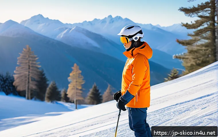 스키 강사의 업무와 취미 병행 사례 - A professional Japanese ski instructor preparing for a day on the snowy mountain slope during early ...