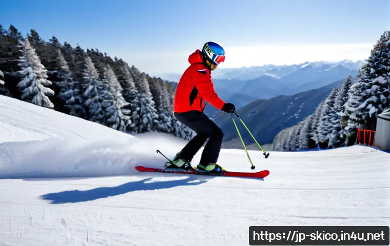 스키 강사의 사진 및 영상 촬영 노하우 - Photorealistic winter action scene at a Japanese ski resort, professional ski instructor in a neat r...